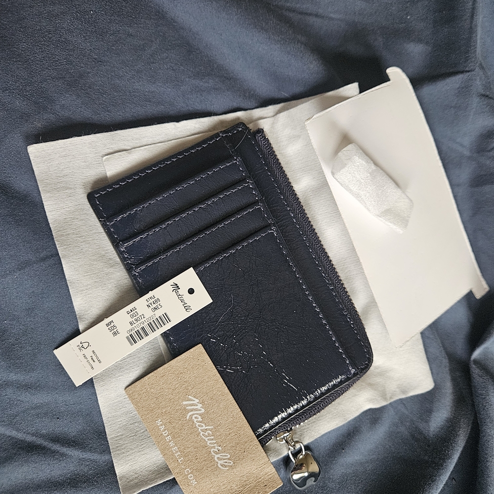NWT Madewell The Essential Zip Card Case Wallet in Juniper Berry - Picture 3 of 3